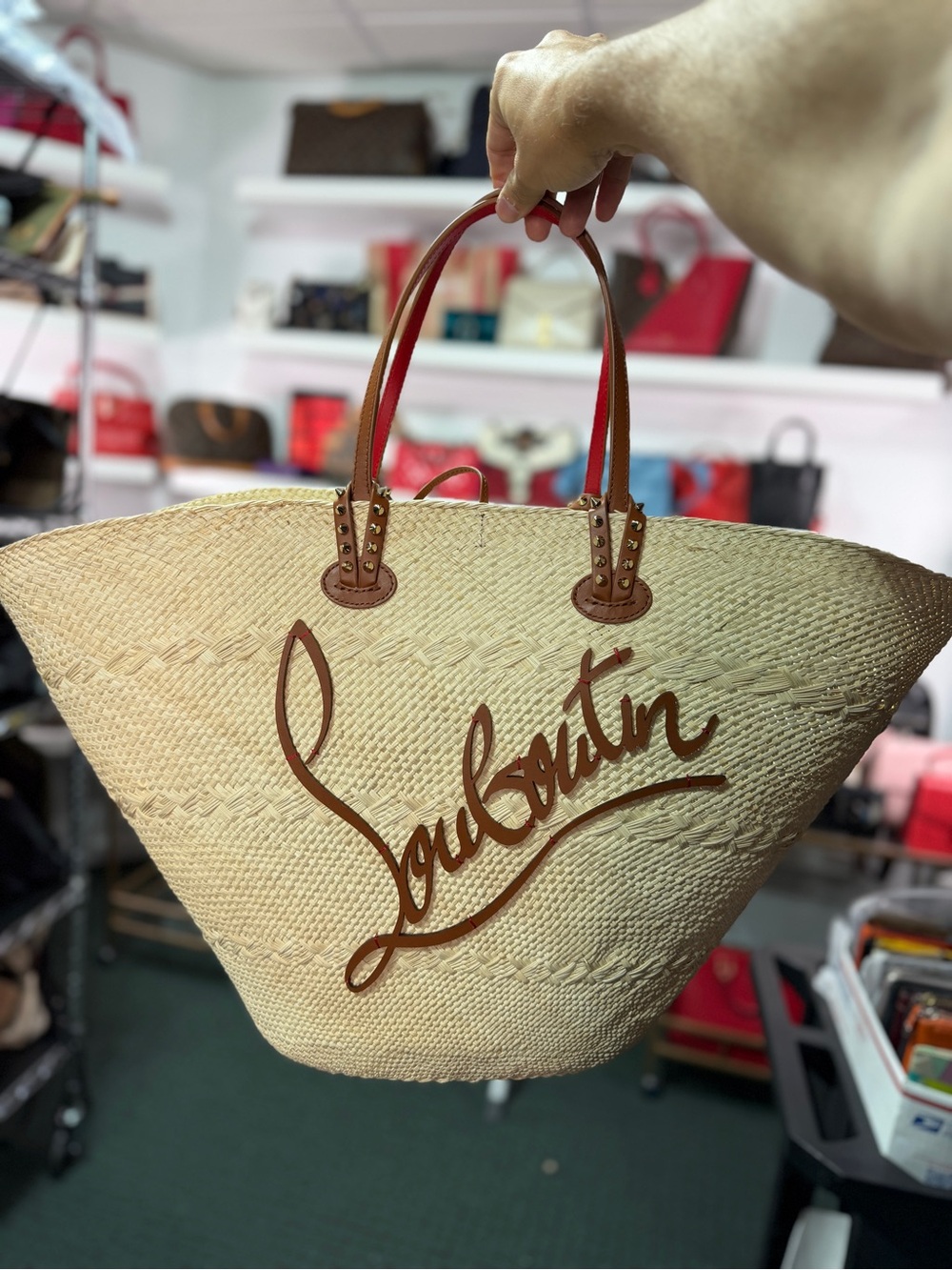 Louboutin Big Raffia Tote